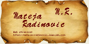 Mateja Radinović vizit kartica